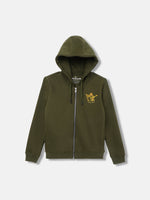 True Religion Olive Boys Solid Hooded Long Sleeves Sweatshirt