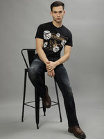 True Religion Black Fashion Printed Regular Fit T-Shirt