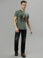 True Religion Green Fashion Printed Regular Fit T-Shirt