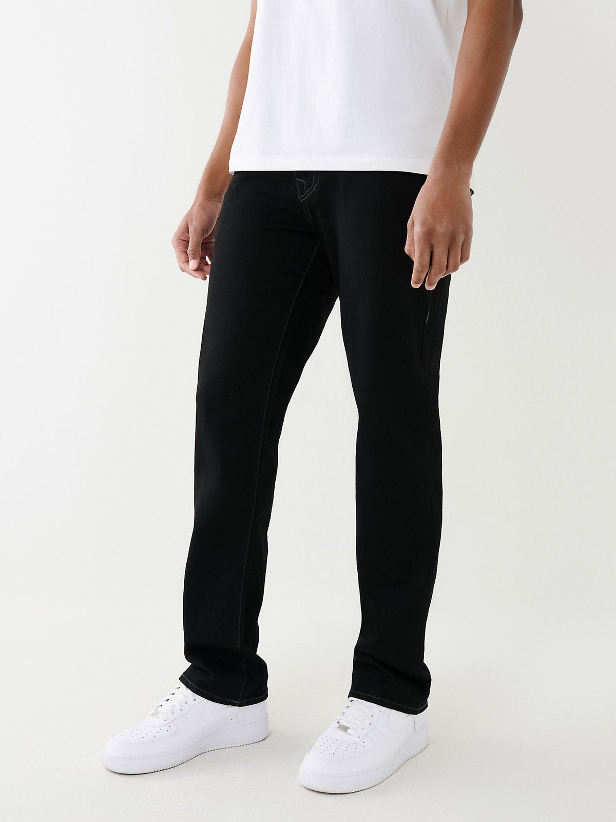 True Religion Men Black Ricky Straight Fit Jeans