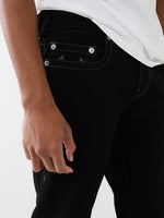 True Religion Men Black Ricky Straight Fit Jeans