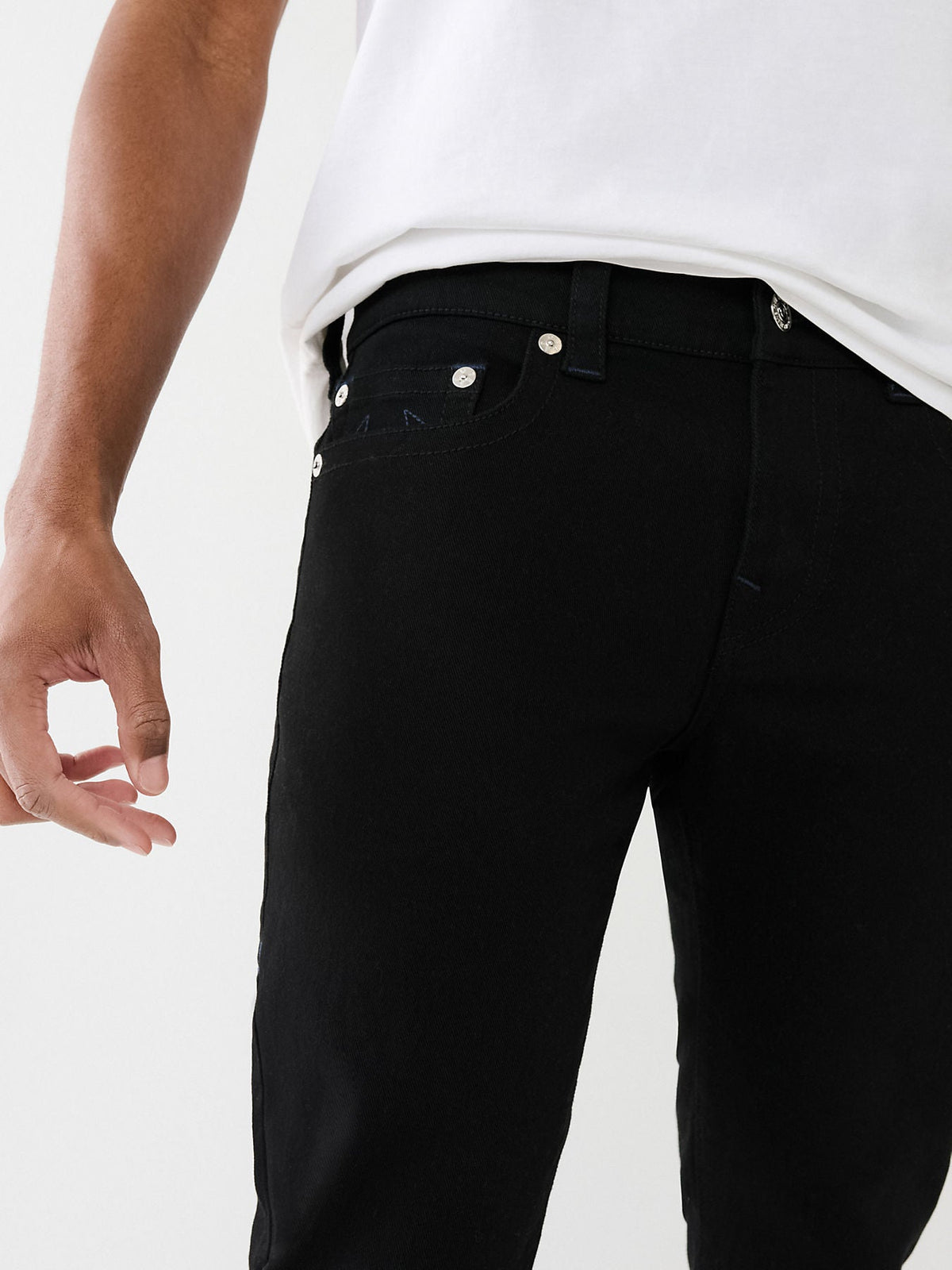 True Religion Men Black Mid-rise Skinny Fit Jeans