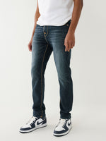 True Religion Men Blue Rocco Super T Slim Fit Faded Jeans