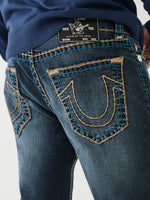 True Religion Men Blue Rocco Super T Slim Fit Faded Jeans