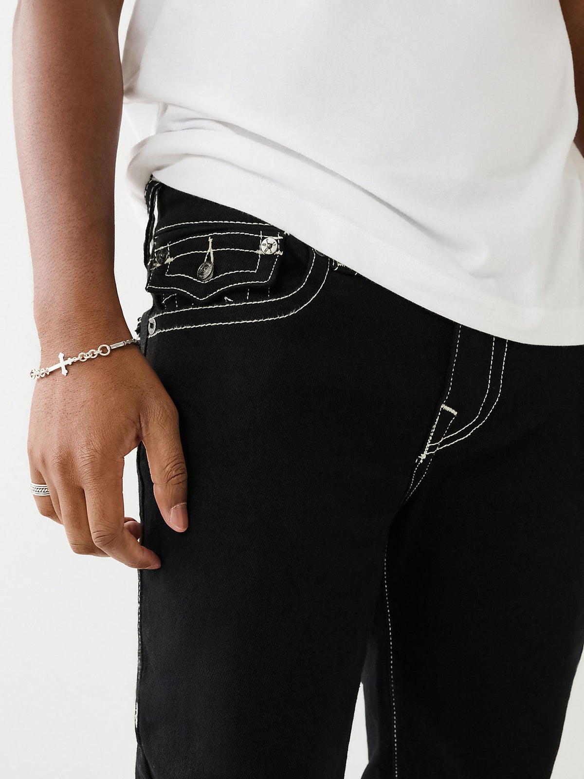 True Religion Men Black Rocco Slim Fit Jeans