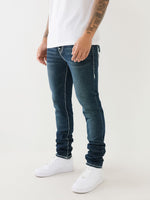 True Religion Men Blue Rocco Super T Slim Fit Faded Jeans