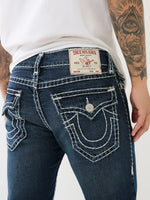 True Religion Men Blue Rocco Super T Slim Fit Faded Jeans