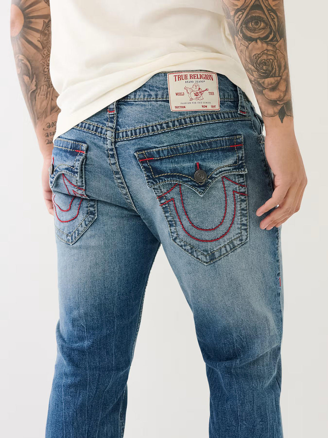 True Religion Mens Big T Ricky Straight Fit Blue Mid Rise Jeans Denim true-religion-mens-big-t-ricky-straight-fit-blue-mid-rise-jeans-denim