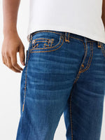 True Religion Super T Ricky Straight Fit Blue Mid-Rise Solid Jeans