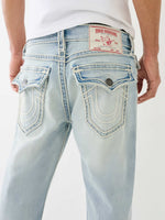 True Religion Men Rope Stitch Ricky Straight Fit Light Wash Jeans
