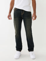 True Religion Men Blue Ricky Super T Straight Fit Faded Jeans