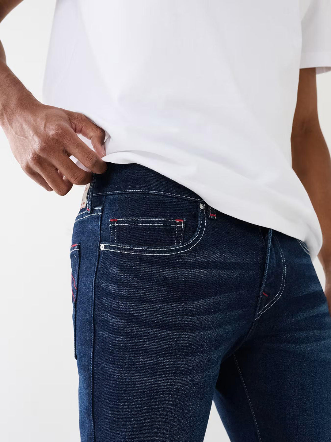 True Religion SN Rocco Skinny Fit Blue Mid-Rise Solid Jeans