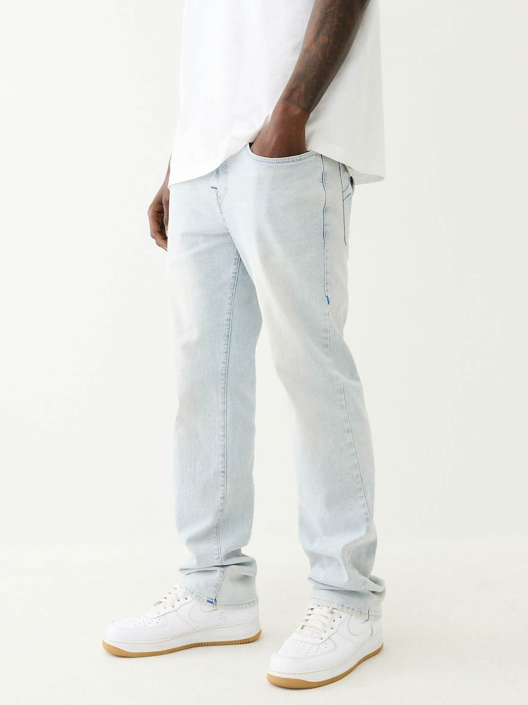 True Religion Men SN Ricky Straight Fit Light Wash Jeans