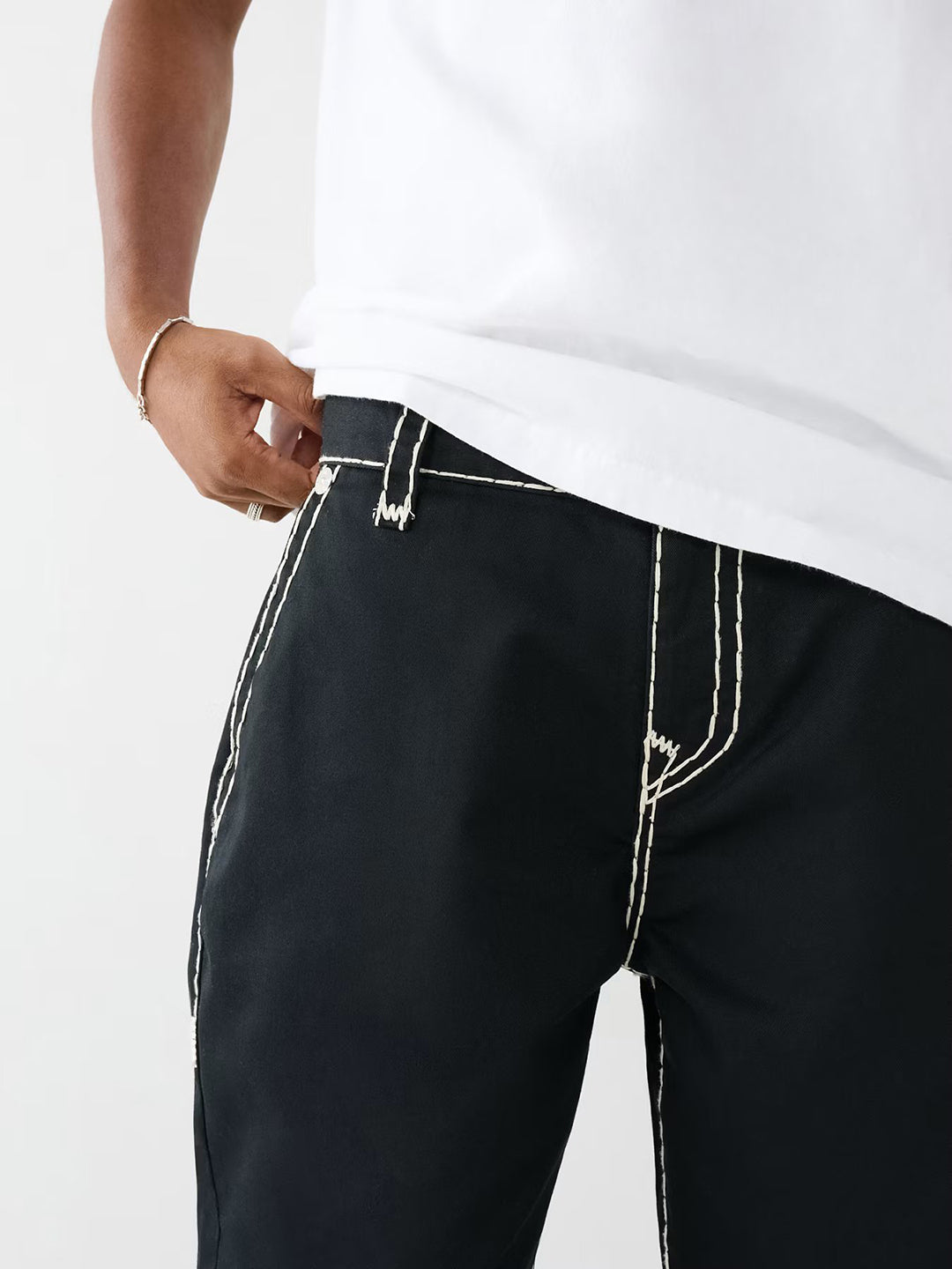 True Religion Men SUPER T Bobby Oversized Fit Mid Rise Jeans