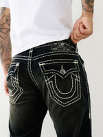 True Religion Super T Ricky Straight Fit Black Mid-Rise Solid Jeans