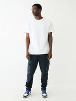 True Religion Men Green Solid Oversize Fit Mid-Rise Trouser