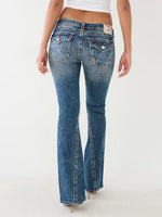 True Religion Super T Joey Flared Blue Low-Rise Solid Jeans