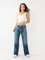 True Religion Women Blue Super T Flared Faded Jeans