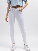 True Religion Women White Super Skinny Fit Mid-Rise Non Stretchable Jeans