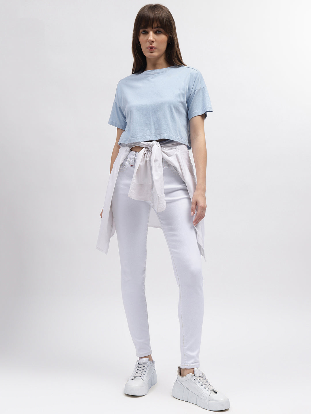 True Religion Women White Super Skinny Fit Mid-Rise Non Stretchable Jeans