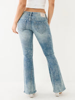 True Religion Big T Joey Flared Blue Low-Rise Solid Jeans