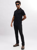 True Religion Men Black Printed Polo Collar Short Sleeves T-Shirt