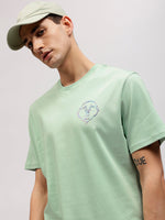 True Religion Men Green Printed Round Neck Short Sleeves T-shirt