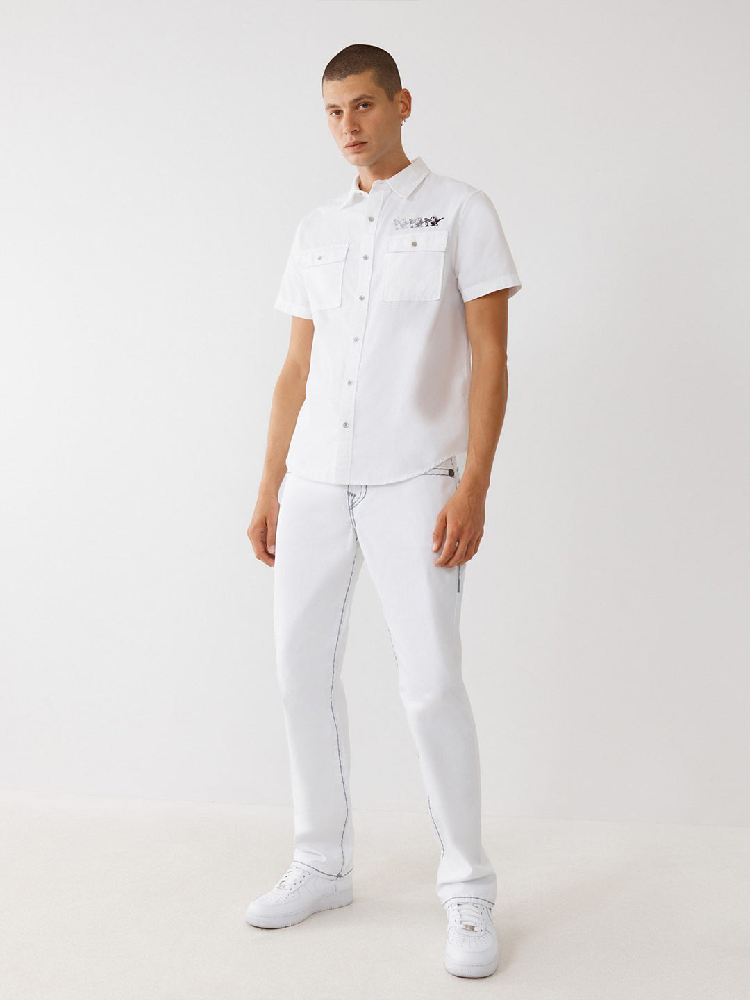 True Religion Men Super T Ricky Straight Fit Mid Rise Jeans