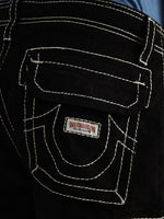 True Religion Men Black Solid Oversized Fit Mid-Rise Cargo Style Trouser