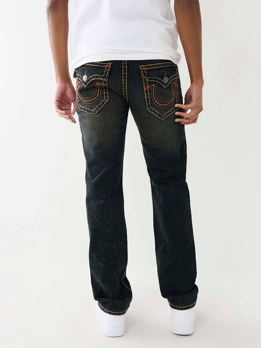 True Religion Men Super T Ricky Straight Fit Dark Wash Jeans