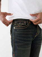 True Religion Men Super T Ricky Straight Fit Dark Wash Jeans