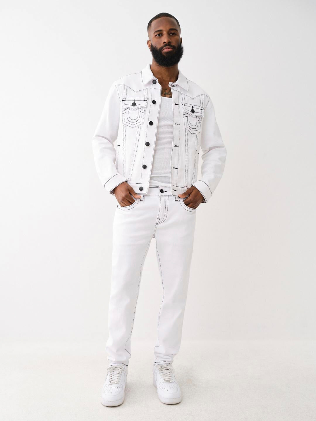 True Religion Men BIG T Rocco Slim Fit Mid Rise Jeans