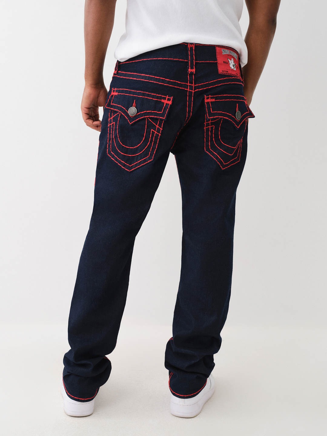 True Religion Men Super T Ricky Straight Fit Dark Wash Jeans