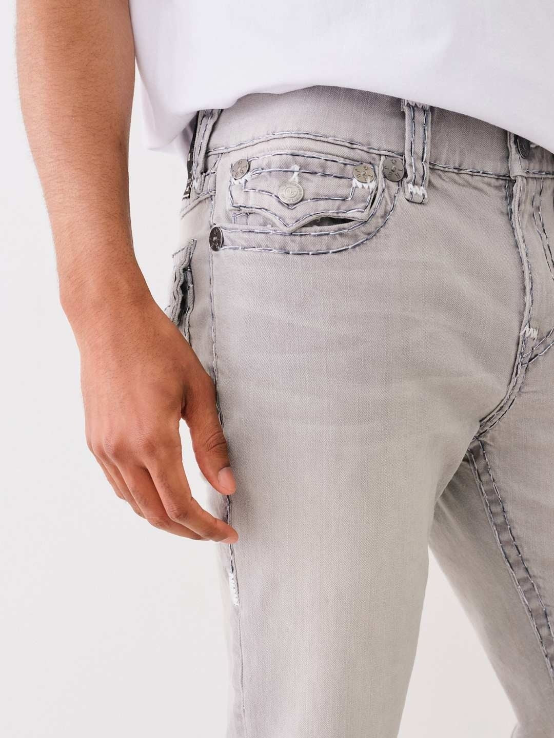 True Religion Men Super T Rocco Slim Fit Mid Rise Jeans