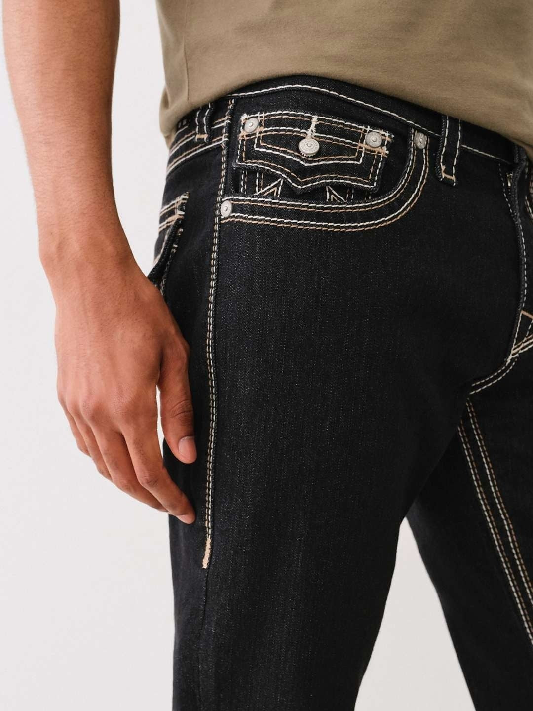 True Religion Men Big QT Ricky Straight Fit Mid Rise Jeans