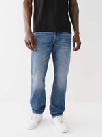 True Religion Men SN- Ladder Stitch Ricky Straight Fit Medium Wash Jeans