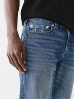 True Religion Men SN- Ladder Stitch Ricky Straight Fit Medium Wash Jeans