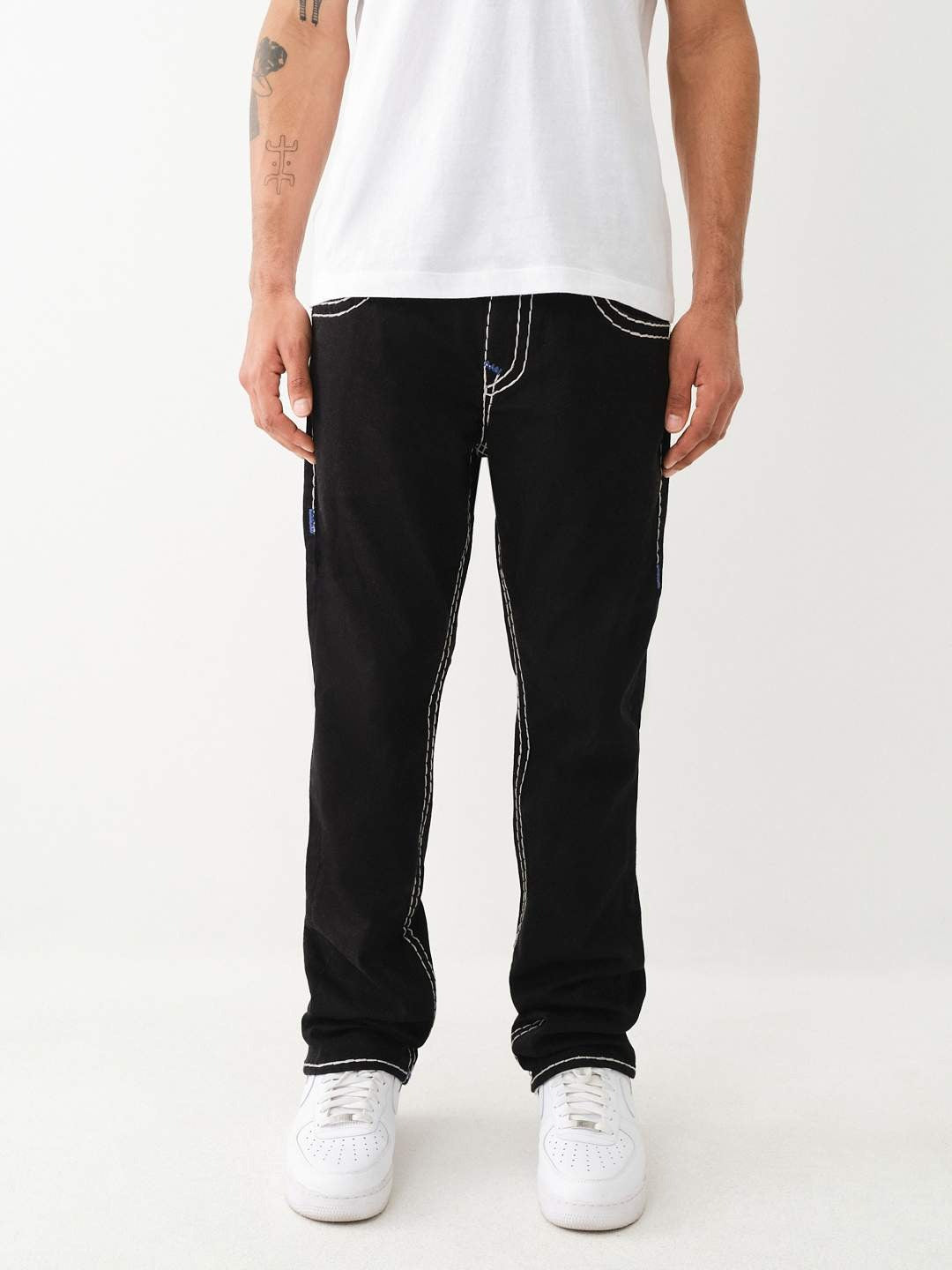 True Religion Men Super T Ricky Straight Fit Mid Rise Jeans