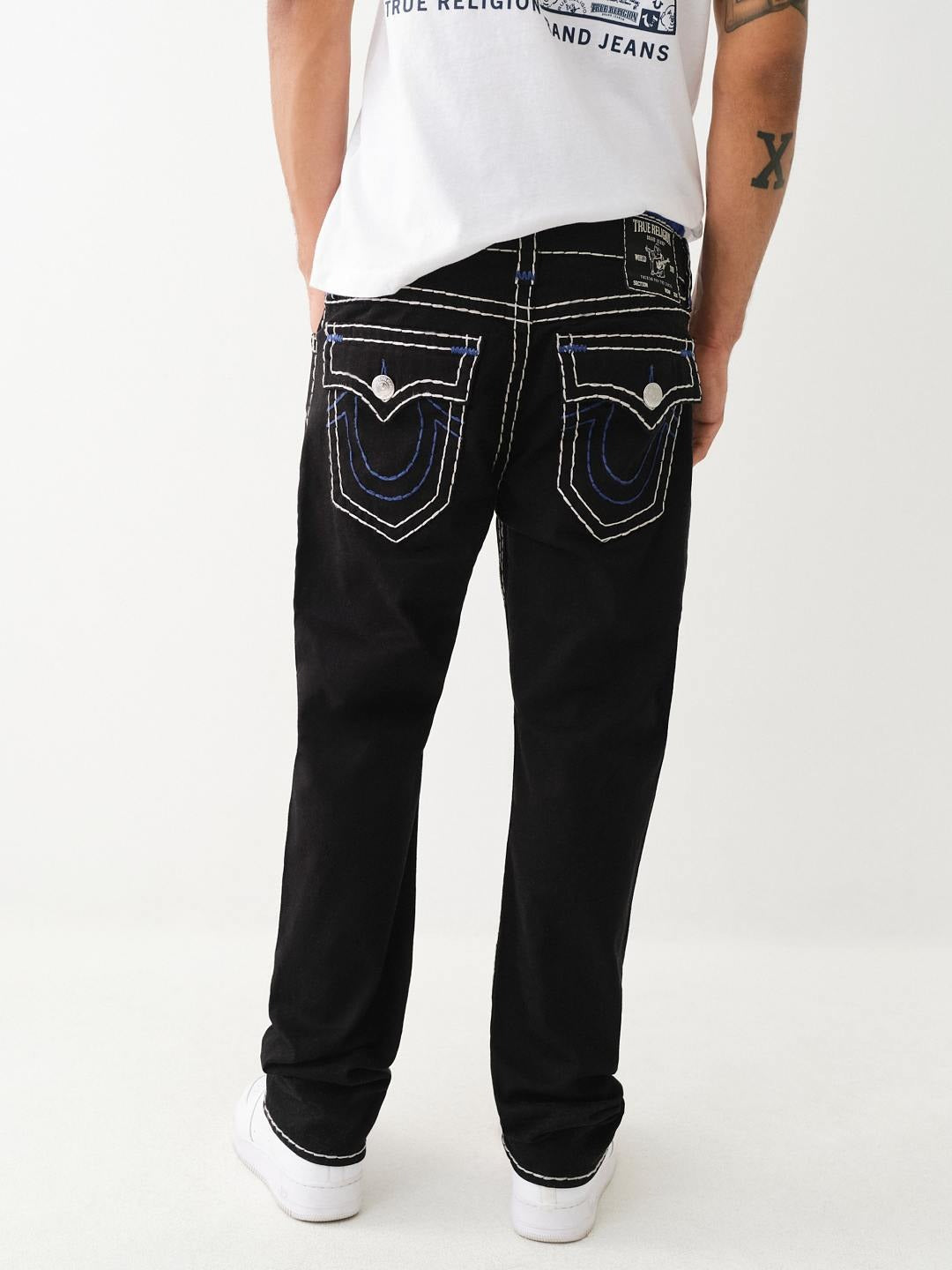 True Religion Men Super T Ricky Straight Fit Mid Rise Jeans