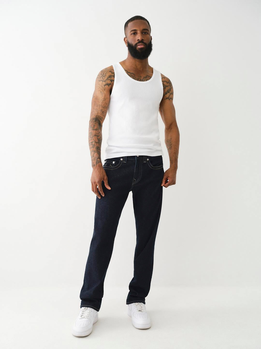 True Religion Men SN Ricky Straight Fit Dark Wash Jeans