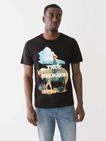 True Religion Men Black Printed Round Neck Short Sleeves Tshirt