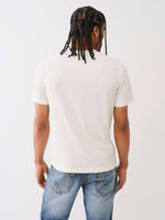 True Religion Men Cream Printed Round Neck Short Sleeves Tshirt