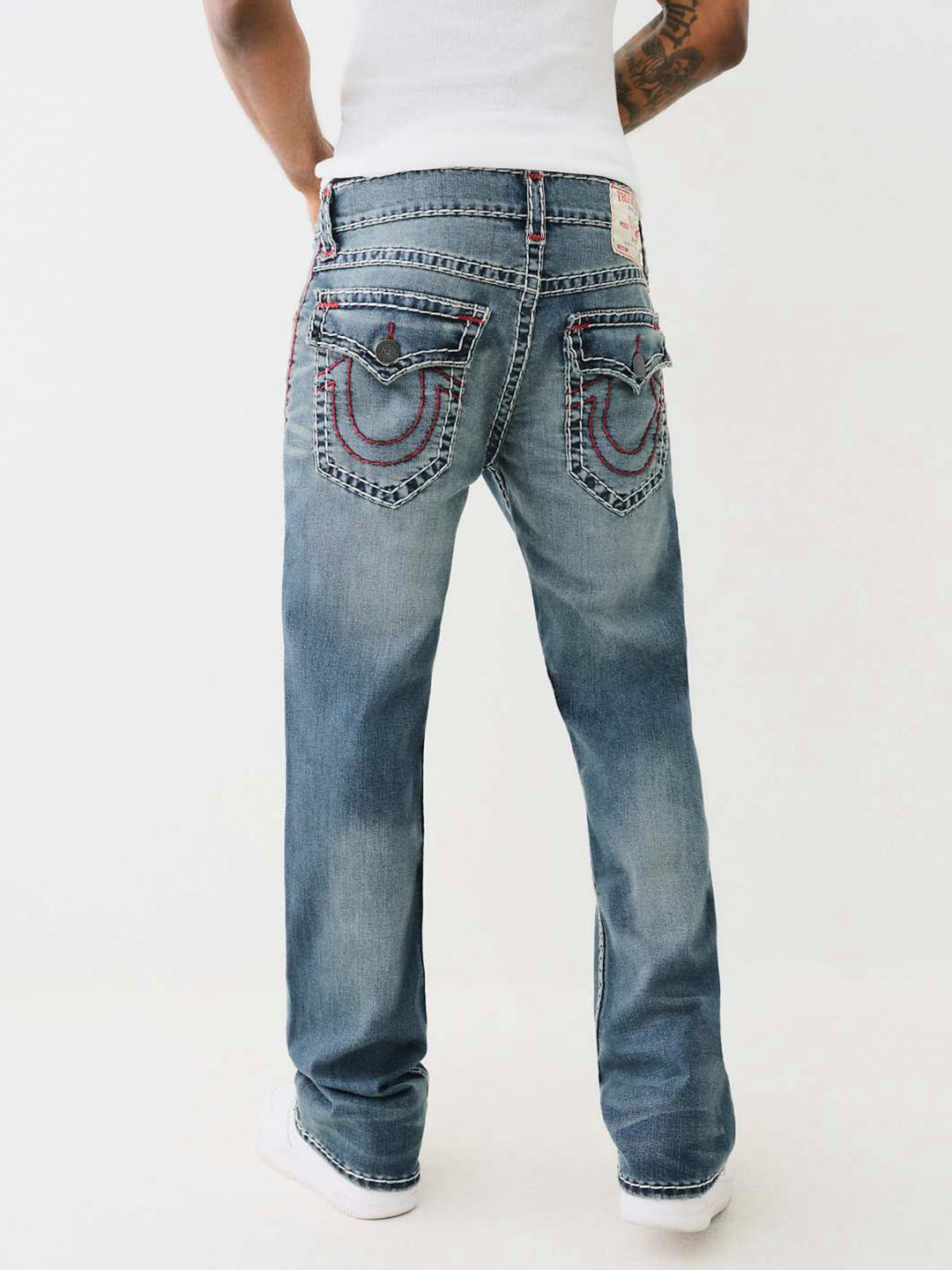 True Religion Men SUPER T Billy Bootcut Fit Medium Wash Jeans