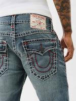 True Religion Men SUPER T Billy Bootcut Fit Medium Wash Jeans