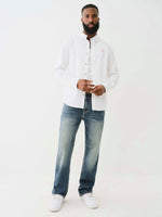 True Religion Men SUPER T Billy Bootcut Fit Medium Wash Jeans