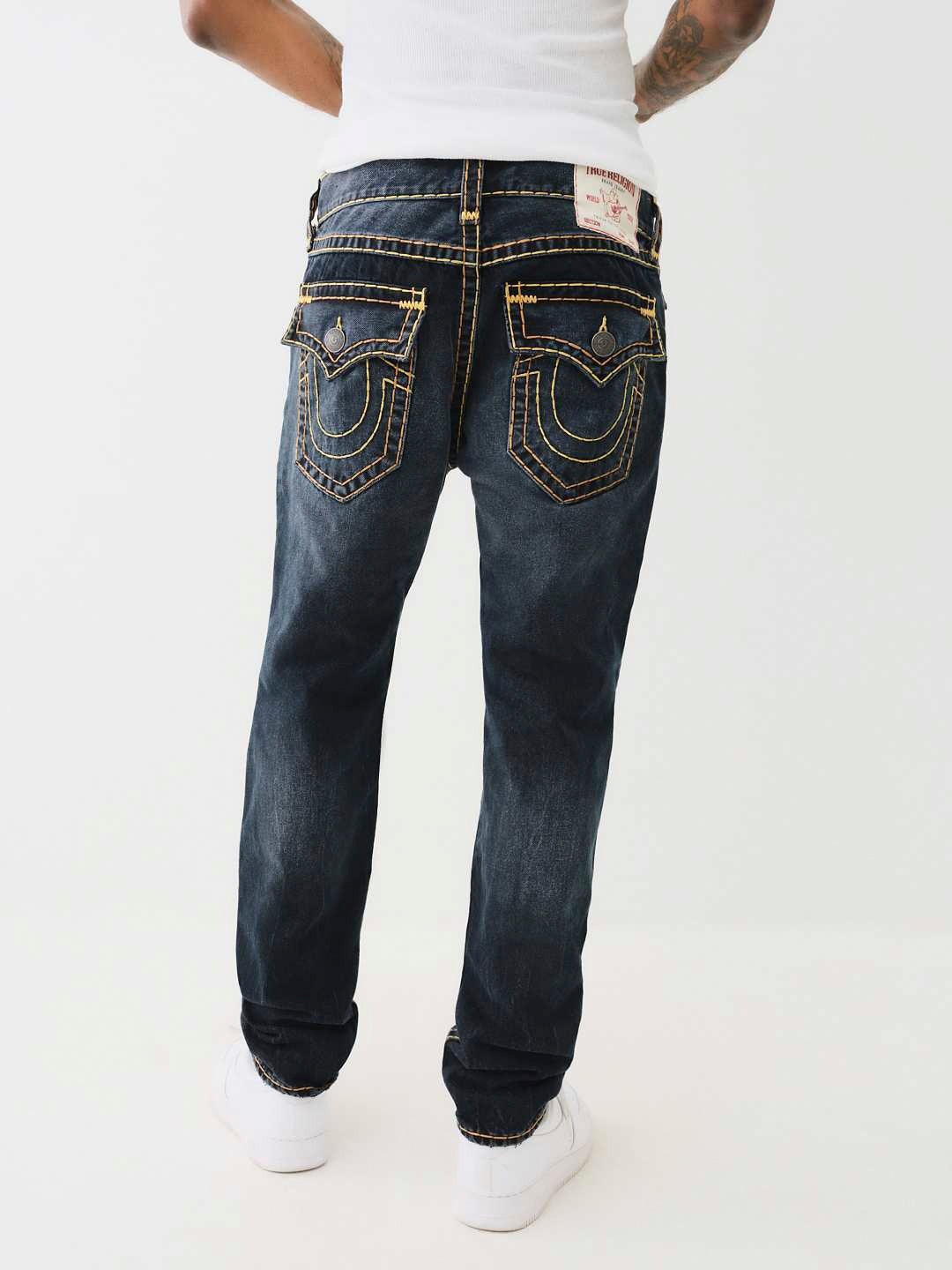 True Religion Men SUPER T Rocco Slim Fit Dark Wash Jeans