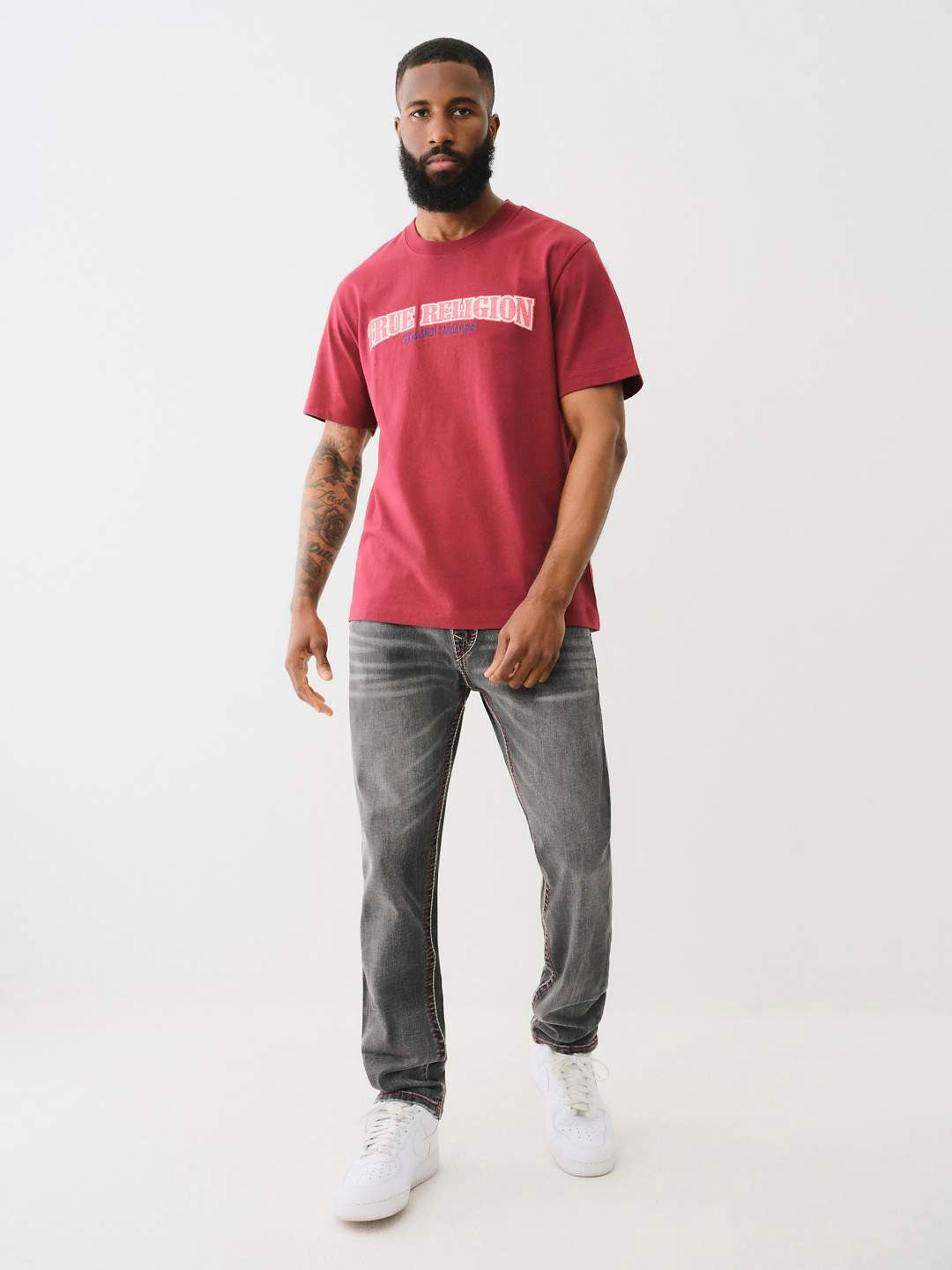 True Religion Men BIG T Rocco Slim Fit Mid Rise Jeans