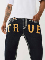 True Religion Men Rope Stitch Ricky Straight Fit Dark Wash Jeans