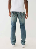 True Religion Men Super T Ricky Straight Fit Medium Wash Jeans