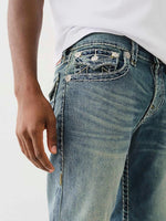 True Religion Men Super T Ricky Straight Fit Medium Wash Jeans